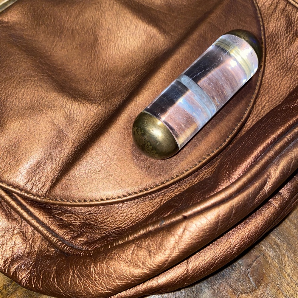 Vintage Italian Copper Leather Purse - Picture 10 of 13